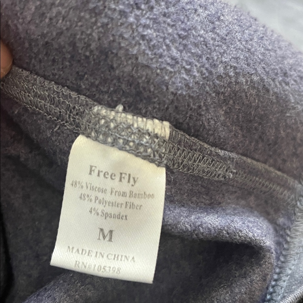 Free Fly Performance Quarter Zip Pullover Gray/Blue Size M - Picture 7 of 8